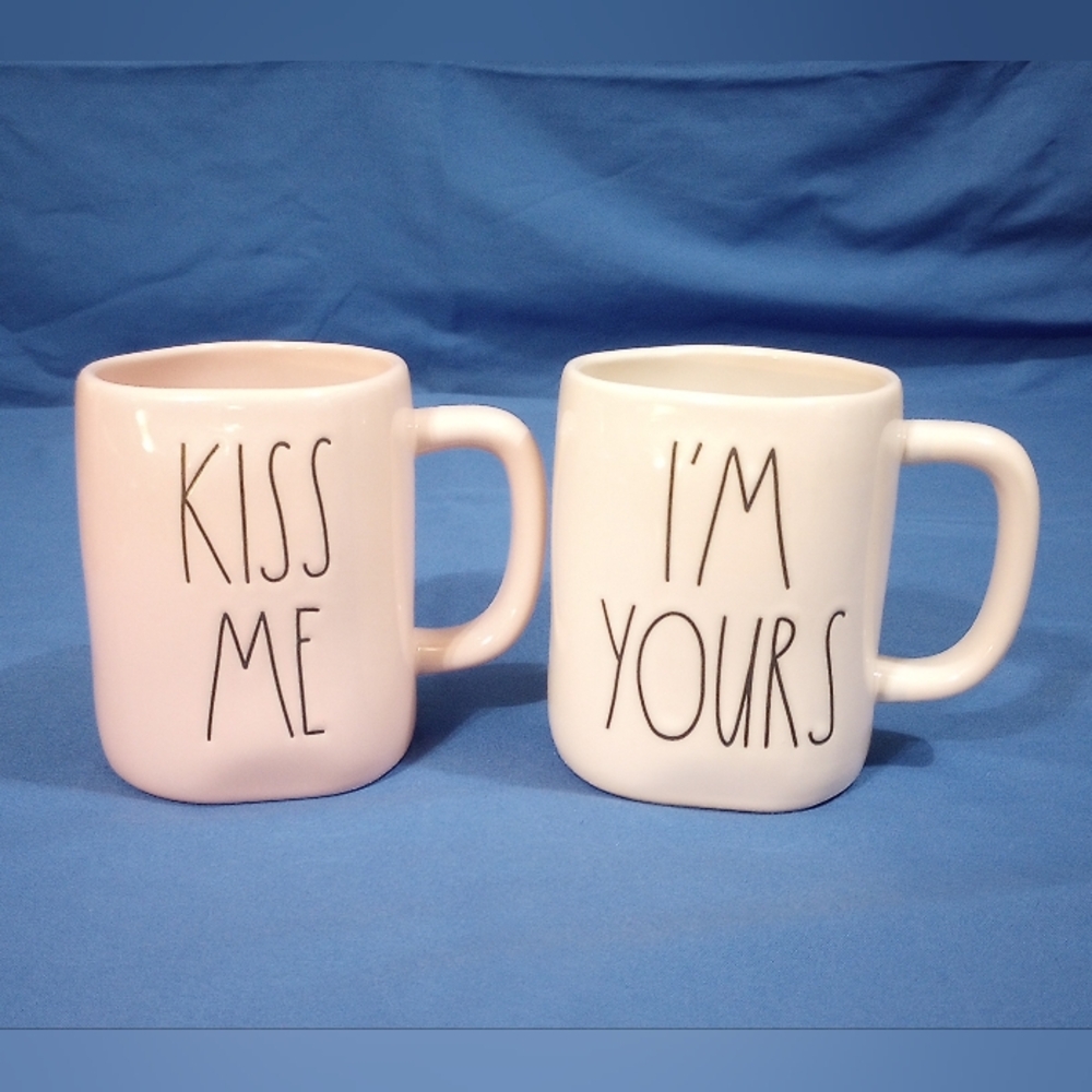 Rae Dunn 16 oz Ceramic Coffee Mugs Set of 2 Love Valentine's Day Themed